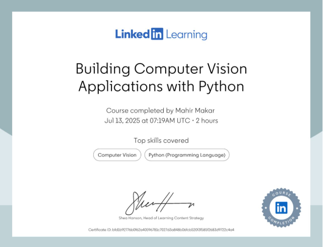 LinkedIn Learning CV Certificate